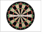 Dartboard Dart Board Darts 01 Edible Icing Cake Topper or Ribbon