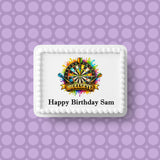 Dartboard Darts 03 Edible Icing Cake Topper or Ribbon