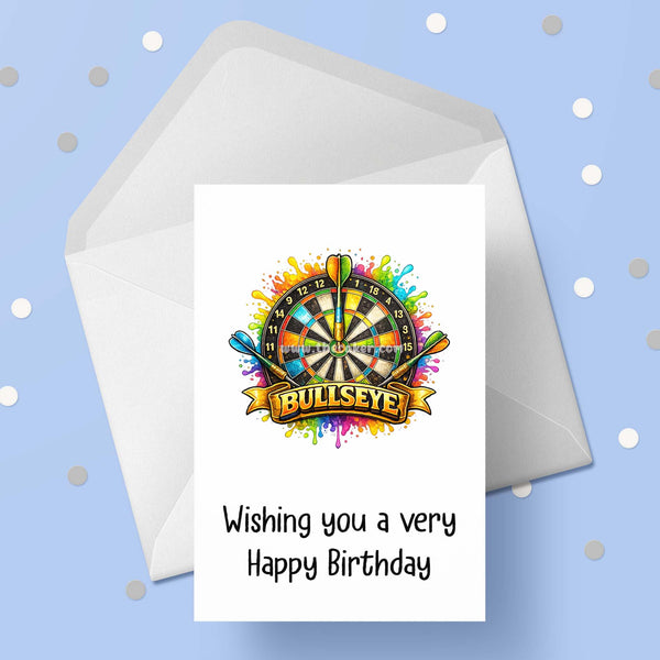 Dartboard Darts 03 Birthday Card
