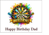Dartboard Darts 03 Edible Icing Cake Topper or Ribbon