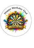 Dartboard Darts 03 Edible Icing Cake Topper or Ribbon