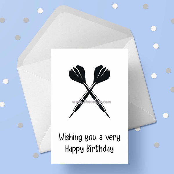 Dartboard Darts 05 Birthday Card