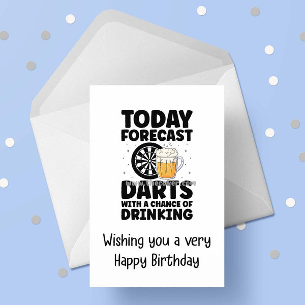 Dartboard Darts 07 Birthday Card
