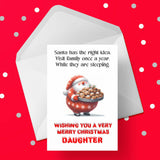 Christmas card for Daughter - Funny Santa & Family