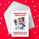 Christmas Card for Daughter & Son In Law - Funny Snowman