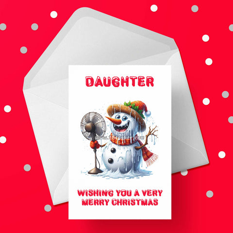Christmas Card for Daughter - Funny Snowman