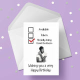 David Beckham Funny "Mentally Dating" Birthday Card