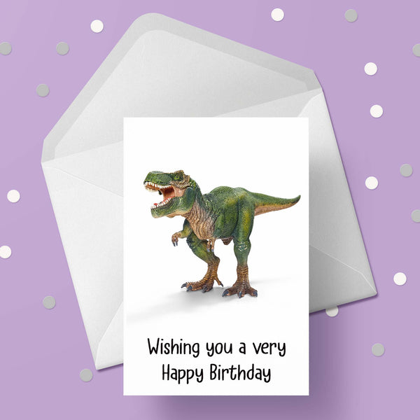 Dinosaur 02 Birthday Card - T Rex Dinosaur Card