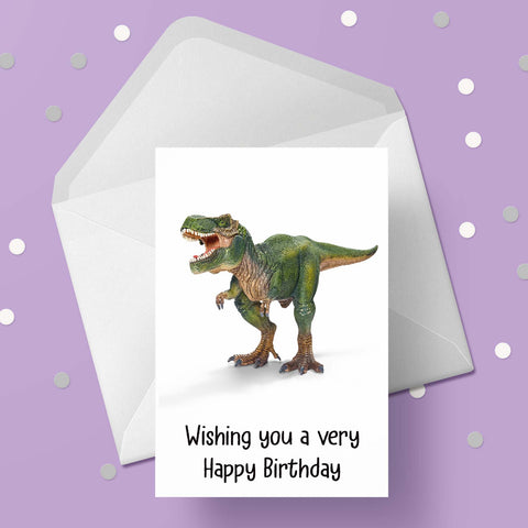 Dinosaur 02 Birthday Card - T Rex Dinosaur Card