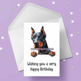 Doberman Pinscher Dog Birthday Card 01