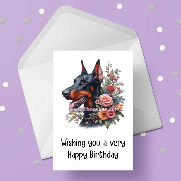 Doberman Pinscher Dog Birthday Card 02