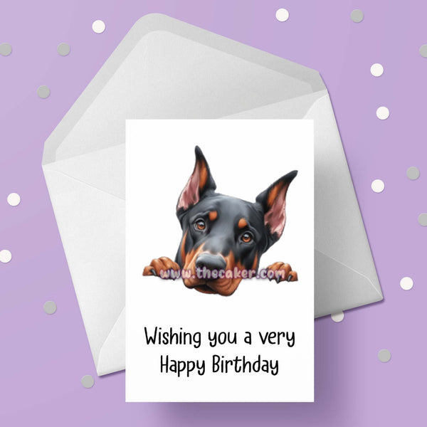 Doberman Pinscher Dog Birthday Card 03