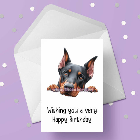 Doberman Pinscher Dog Birthday Card 03