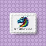 Dragon 03 Edible Icing Cake Topper or Ribbon
