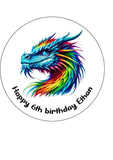 Dragon 03 Edible Icing Cake Topper or Ribbon