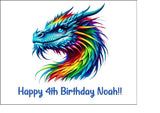 Dragon 03 Edible Icing Cake Topper or Ribbon
