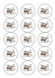 Drums 01 Edible Icing Cake Topper - Gold Drum Kit