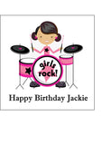 Drums 02 Edible Icing Cake Topper - Girl Drummer