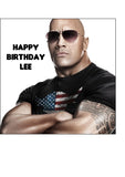 Dwayne Johnson 01  Edible Icing Cake Topper or Ribbon