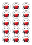 Earphones / Headphones Edible Icing Cake Topper 02