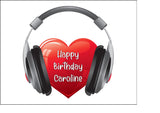 Earphones / Headphones Edible Icing Cake Topper 02