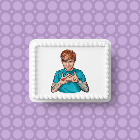 Ed Sheeran 03 Edible Icing Cake Topper or Ribbon