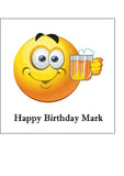 Emoji 03 Edible Icing Cake Topper or Ribbon - Smiley with Beer