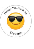 Emoji 04 Edible Icing Cake Topper - Shades Sunglasses
