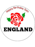 England Rugby 02 Edible Icing Cake Topper or Topper