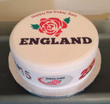 England Rugby 02 Edible Icing Cake Topper or Topper
