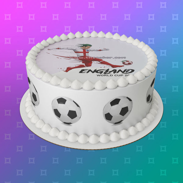 England Football 05 Edible Icing Cake Topper or Ribbon