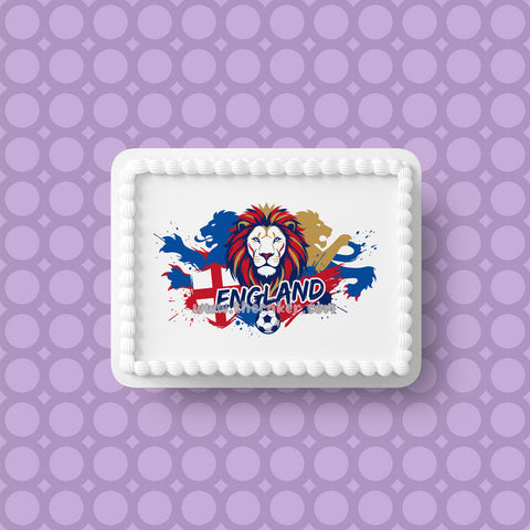 England Football Edible Icing Cake Topper or Ribbon 06