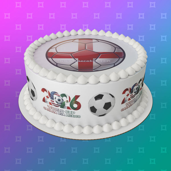 England Football 08 Edible Icing Cake Topper or Ribbon