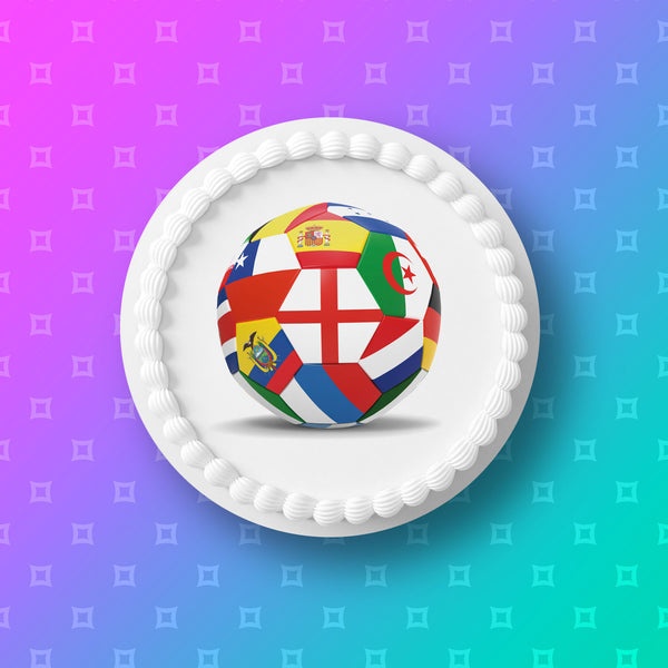 World Cup 2026 ENGLAND Football Edible Icing Cake Topper or Topper 01