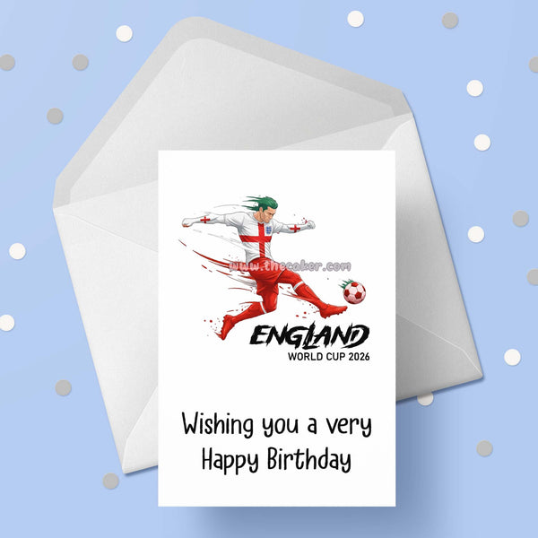 World Cup 2026 ENGLAND Football Birthday Card 05