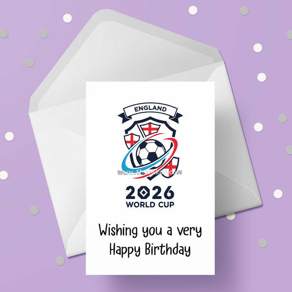 World Cup 2026 ENGLAND Football Birthday Card 07
