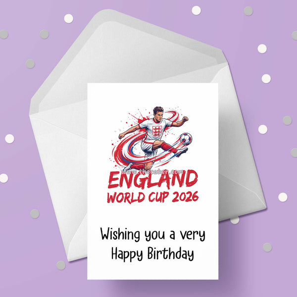 World Cup 2026 ENGLAND Football Birthday Card 09