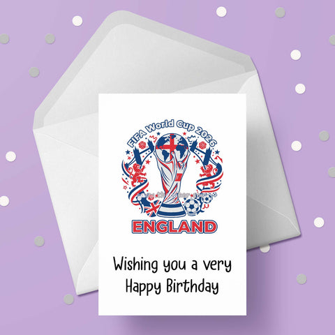 World Cup 2026 ENGLAND Football Birthday Card 10
