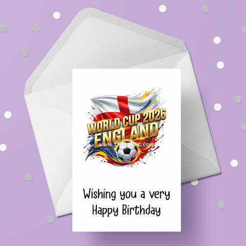 World Cup 2026 ENGLAND Football Birthday Card 11