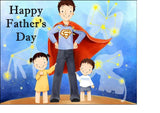 Father's Day Edible Icing Cake Topper 03 - Dad the Hero