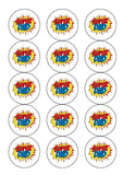 Father's Day Edible Icing Cake Topper 07 - Super Dad