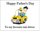 Father's Day Edible Icing Cake Topper 13 - Favourite Taxi Driver