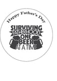 Father's Day Edible Icing Cake Topper 08 - Funny one beer at a time