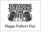 Father's Day Edible Icing Cake Topper 08 - Funny one beer at a time