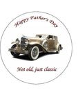 Father's Day Edible Icing Cake Topper 05 - Classic Car