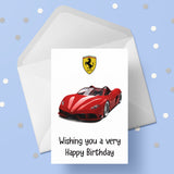 Ferrari Racing Car Birthday Card 01