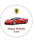 Ferrari Racing Car Edible Icing Cake Topper 02