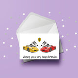 Ferrari Racing Car Birthday Card 03
