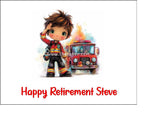 Fire Fighter Boy 01 Edible Icing Cake Topper or Ribbon