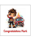 Fire Fighter Boy 01 Edible Icing Cake Topper or Ribbon